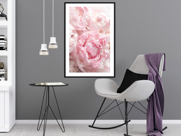 Poster Morning Nostalgia - plant with a pink flower in a pastel shade 122779 additionalImage 6