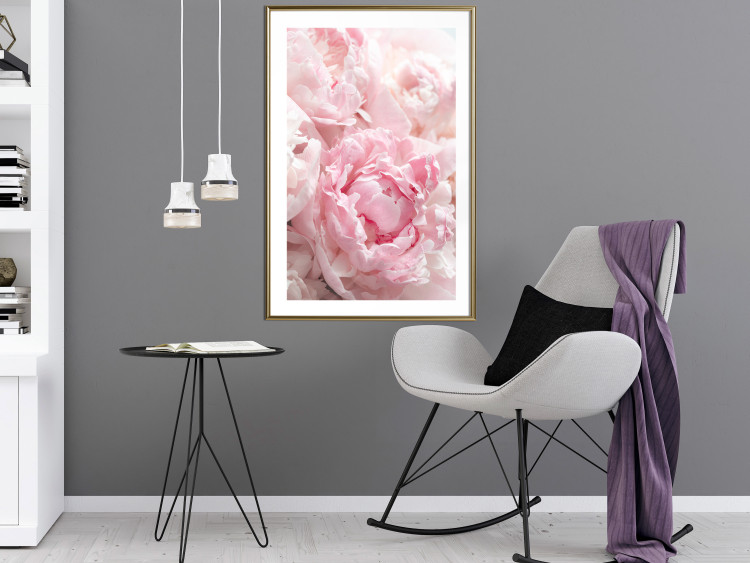 Poster Morning Nostalgia - plant with a pink flower in a pastel shade 122779 additionalImage 13