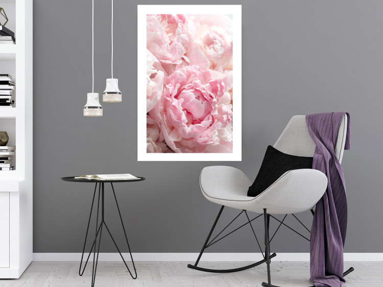 Poster Morning Nostalgia - plant with a pink flower in a pastel shade 122779 additionalImage 2