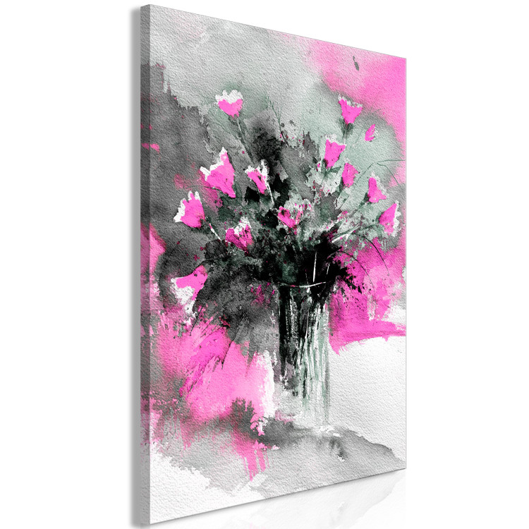 Canvas Bouquet of flowers in a vase - flowers motif in grey and pink colours 123079 additionalImage 2