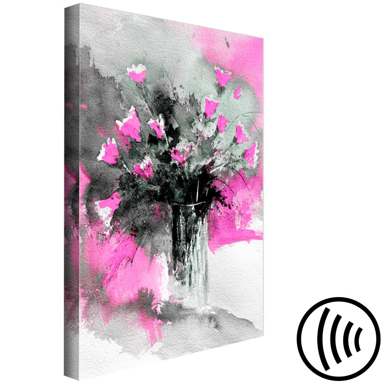 Canvas Bouquet of flowers in a vase - flowers motif in grey and pink colours 123079 additionalImage 6