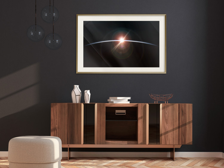 Wall Poster Horizon - passing sun rays through planet in space 123179 additionalImage 21