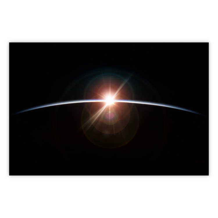 Wall Poster Horizon - passing sun rays through planet in space 123179