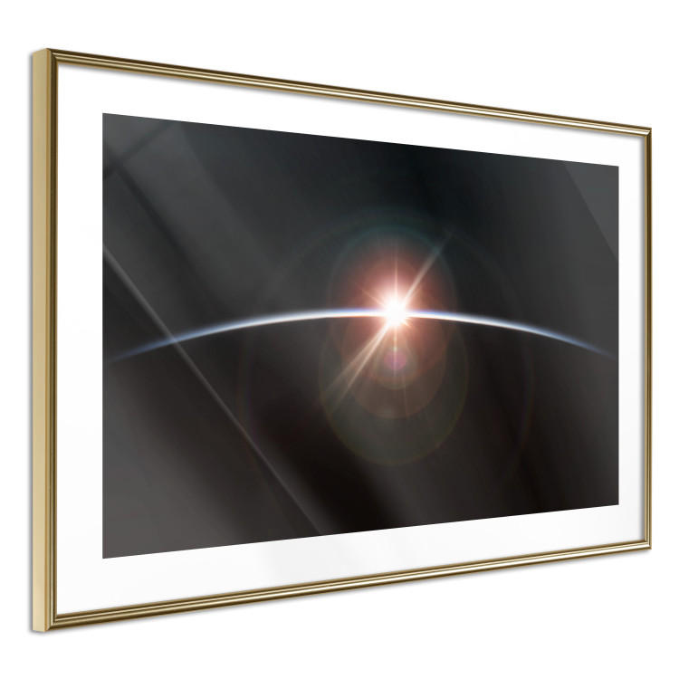 Wall Poster Horizon - passing sun rays through planet in space 123179 additionalImage 5