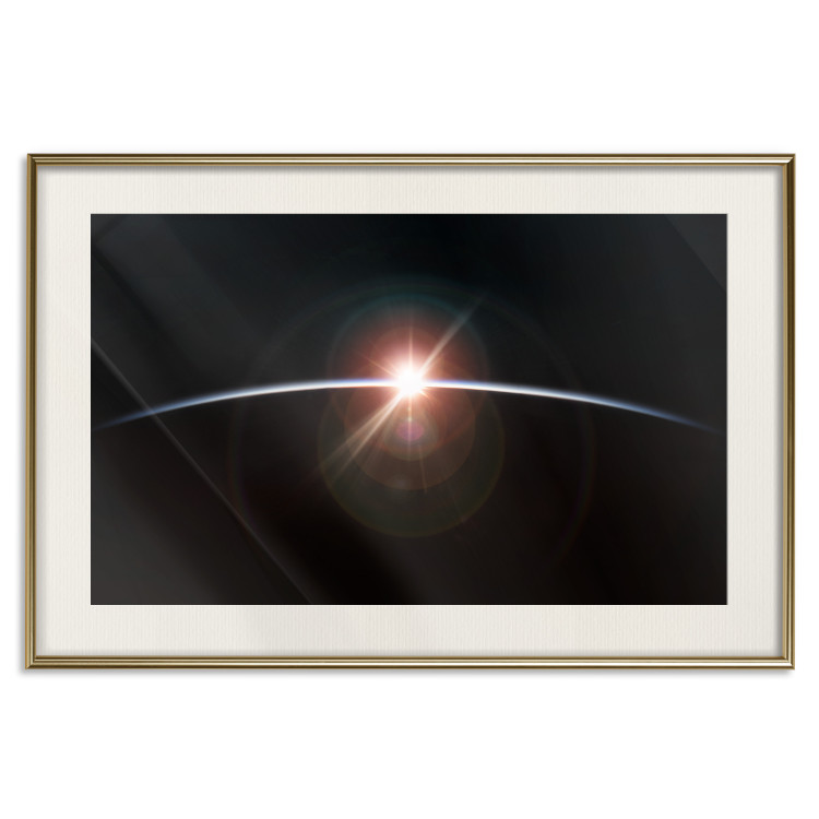 Wall Poster Horizon - passing sun rays through planet in space 123179 additionalImage 19