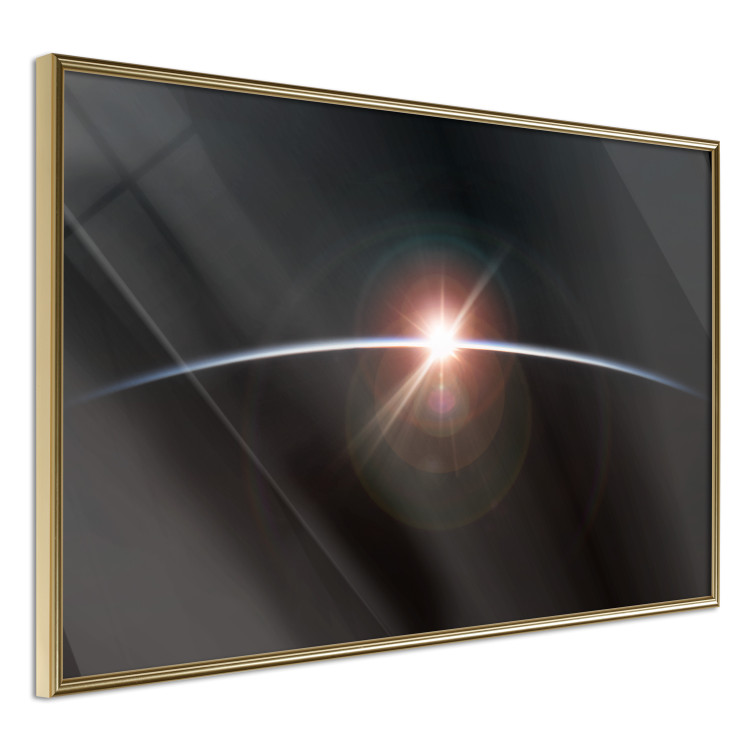 Wall Poster Horizon - passing sun rays through planet in space 123179 additionalImage 2