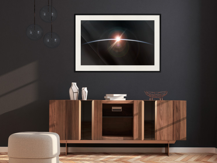 Wall Poster Horizon - passing sun rays through planet in space 123179 additionalImage 22