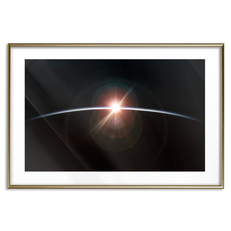 Wall Poster Horizon - passing sun rays through planet in space 123179 additionalImage 14