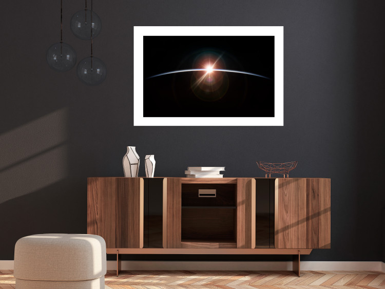 Wall Poster Horizon - passing sun rays through planet in space 123179 additionalImage 11