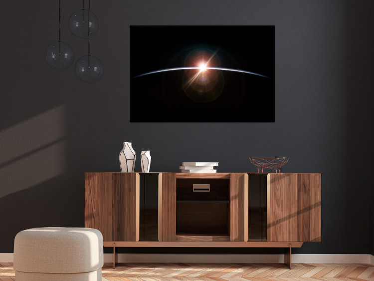 Wall Poster Horizon - passing sun rays through planet in space 123179 additionalImage 17