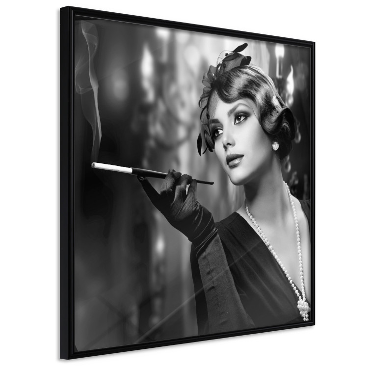 Poster Lady with a Cigarette - black and white elegant portrait of a dignified woman 123479 additionalImage 10