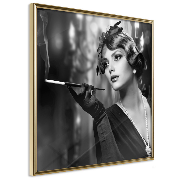 Poster Lady with a Cigarette - black and white elegant portrait of a dignified woman 123479 additionalImage 14