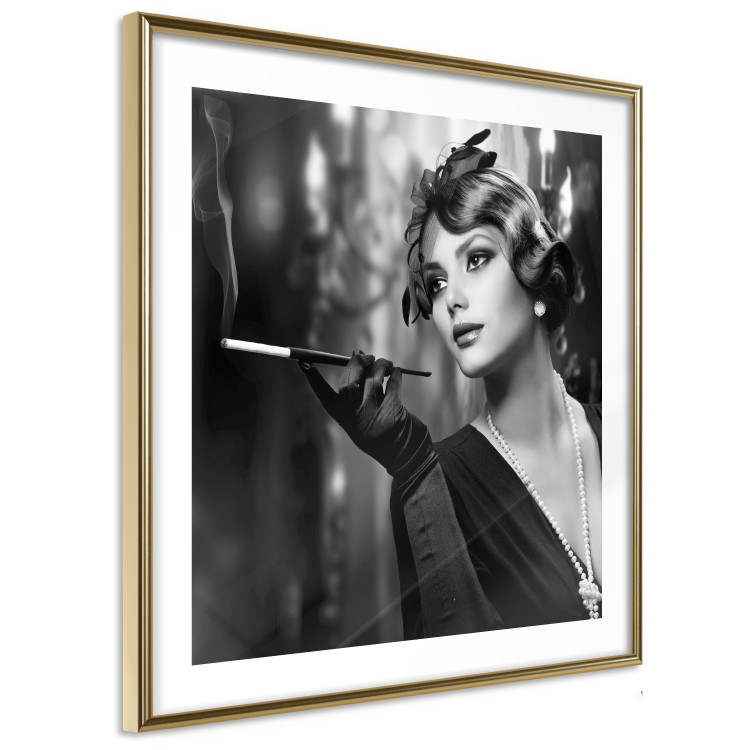 Poster Lady with a Cigarette - black and white elegant portrait of a dignified woman 123479 additionalImage 6
