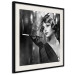Poster Lady with a Cigarette - black and white elegant portrait of a dignified woman 123479 additionalThumb 3