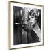 Poster Lady with a Cigarette - black and white elegant portrait of a dignified woman 123479 additionalThumb 8