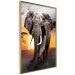Wall Poster Warm Savannah - adult elephant on savannah with sunset backdrop 123679 additionalThumb 10
