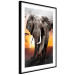 Wall Poster Warm Savannah - adult elephant on savannah with sunset backdrop 123679 additionalThumb 4