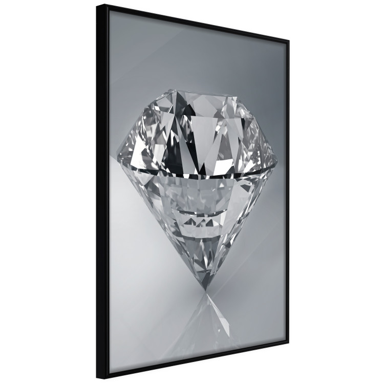 Poster Symbols of Winter - shining diamond-shaped crystal on gray background 124479 additionalImage 12