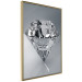 Poster Symbols of Winter - shining diamond-shaped crystal on gray background 124479 additionalThumb 14