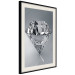 Poster Symbols of Winter - shining diamond-shaped crystal on gray background 124479 additionalThumb 3