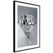 Poster Symbols of Winter - shining diamond-shaped crystal on gray background 124479 additionalThumb 13
