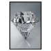 Poster Symbols of Winter - shining diamond-shaped crystal on gray background 124479 additionalThumb 24