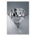 Poster Symbols of Winter - shining diamond-shaped crystal on gray background 124479