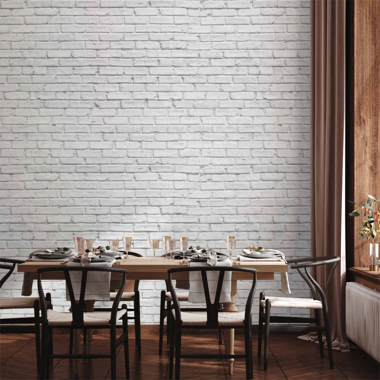 Photo Wallpaper Grey brick - Scandinavian background in grey with regular texture 126879 additionalImage 4