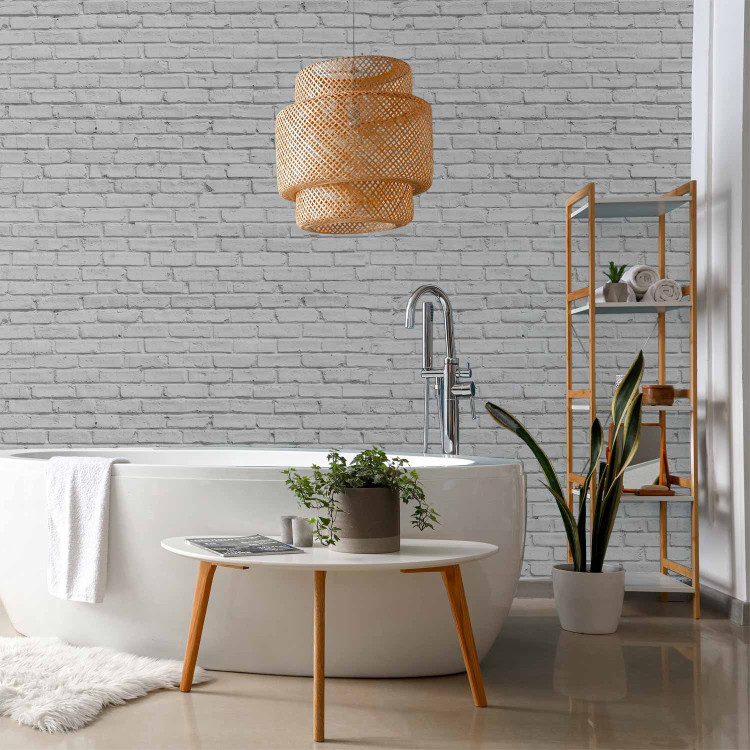 Photo Wallpaper Grey brick - Scandinavian background in grey with regular texture 126879 additionalImage 8