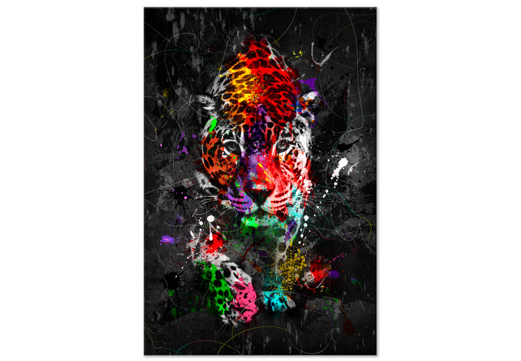 Canvas Print Colourful Animals: Panther (1 Part) Vertical 126979
