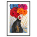 Wall Poster Tiger on Shoulder - portrait of a woman with colorful flowers on her head 127479 additionalThumb 27