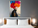 Wall Poster Tiger on Shoulder - portrait of a woman with colorful flowers on her head 127479 additionalThumb 2