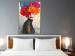 Wall Poster Tiger on Shoulder - portrait of a woman with colorful flowers on her head 127479 additionalThumb 5