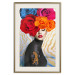 Wall Poster Tiger on Shoulder - portrait of a woman with colorful flowers on her head 127479 additionalThumb 25