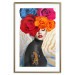 Wall Poster Tiger on Shoulder - portrait of a woman with colorful flowers on her head 127479 additionalThumb 19