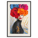 Wall Poster Tiger on Shoulder - portrait of a woman with colorful flowers on her head 127479 additionalThumb 24