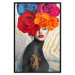 Wall Poster Tiger on Shoulder - portrait of a woman with colorful flowers on her head 127479 additionalThumb 20