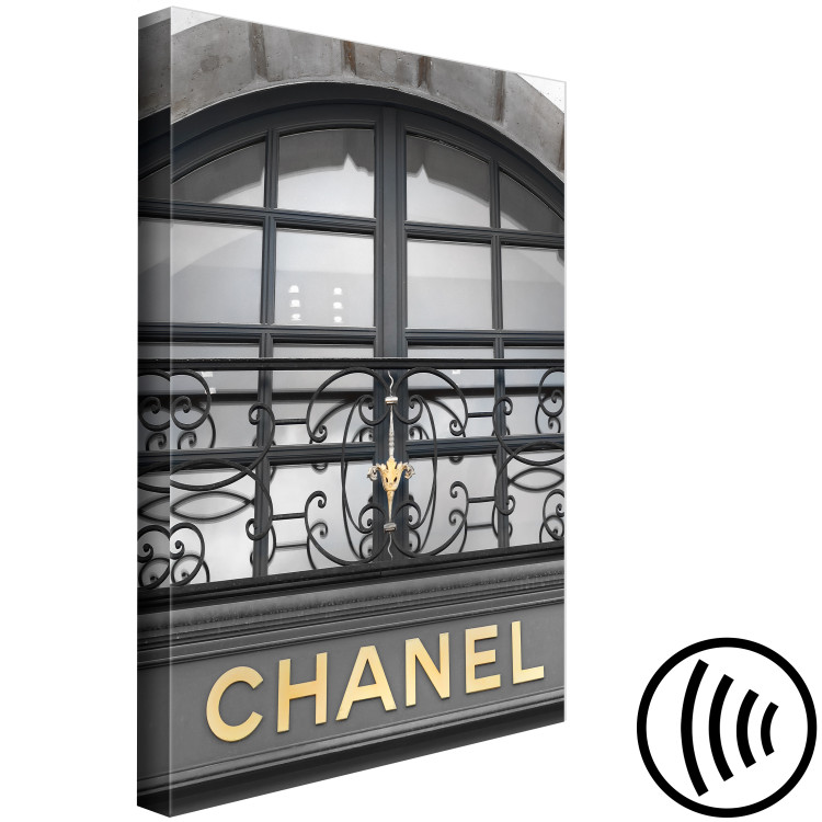 Canvas Print Golden Sign (1-part) vertical - building with a fashion shop sign 127979 additionalImage 6