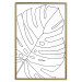 Poster Monstera Drawing - black and white line art of monstera leaf on light background 128079 additionalThumb 17