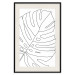 Poster Monstera Drawing - black and white line art of monstera leaf on light background 128079 additionalThumb 19