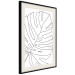 Poster Monstera Drawing - black and white line art of monstera leaf on light background 128079 additionalThumb 2