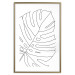 Poster Monstera Drawing - black and white line art of monstera leaf on light background 128079 additionalThumb 16