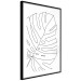 Poster Monstera Drawing - black and white line art of monstera leaf on light background 128079 additionalThumb 8