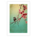 Wall Poster Cherry Blossoms - colorful composition with a small bird among branches 129379 additionalThumb 25
