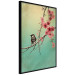 Wall Poster Cherry Blossoms - colorful composition with a small bird among branches 129379 additionalThumb 11