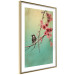 Wall Poster Cherry Blossoms - colorful composition with a small bird among branches 129379 additionalThumb 9