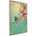 Wall Poster Cherry Blossoms - colorful composition with a small bird among branches 129379 additionalThumb 12