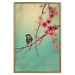 Wall Poster Cherry Blossoms - colorful composition with a small bird among branches 129379 additionalThumb 21
