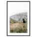 Poster Lost in Nature - landscape of a meadow with a woman against a mountain range 130279 additionalThumb 17