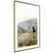Poster Lost in Nature - landscape of a meadow with a woman against a mountain range 130279 additionalThumb 9